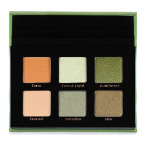 Forest Green Eyeshadow Palette | 2 base nude matte shades and 4 green metallic shimmers | High chroma | Waterproof | Wrinkle-resistant | Long-lasting eye makeup - blendable(Green)