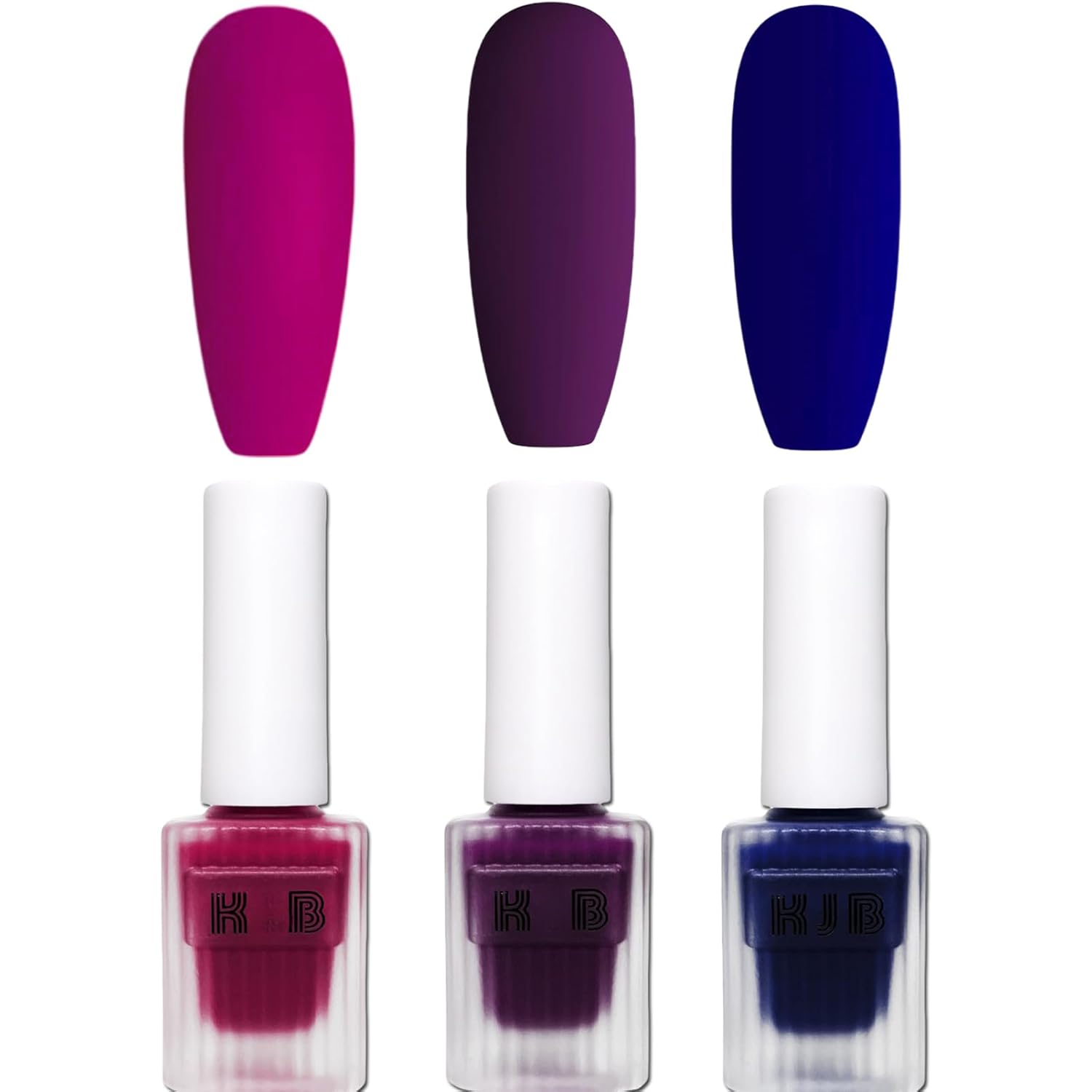 Matte Nail Polish Set, 3Pcs Matte Finish Nail Polish Instant Dry, Velvet Gel Nail Polish without UV Light Needed, Nail Polish Gift Set for Women Girls, Pink, Red and Blue