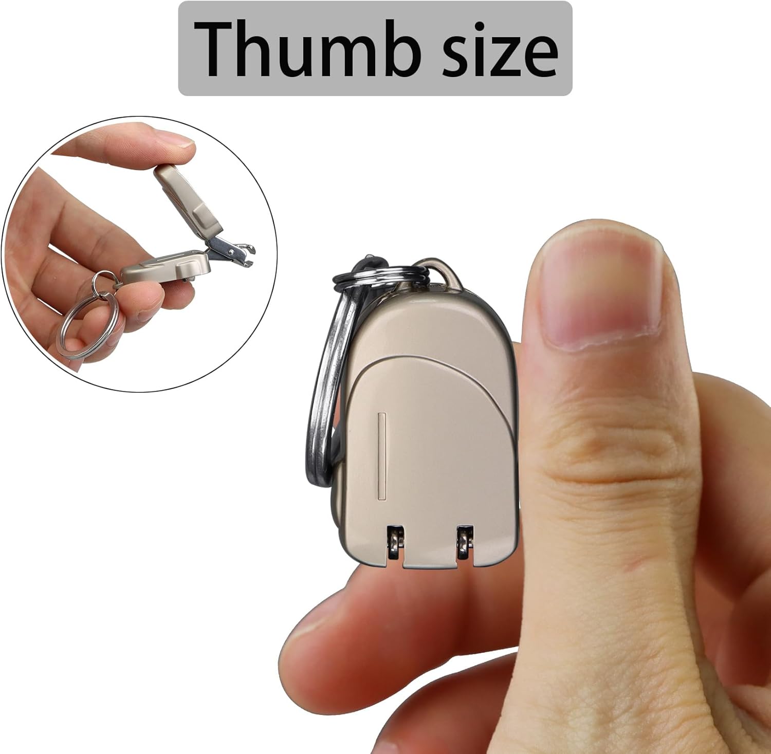 Portable Folding Mini Nail Clippers,All Metal Compact Small Nail Trimmers with Backpack Patterns,Stainless Steel Nail Clippers Keychain Accessories for Travel,Keychain Nail Clipper - Image 7