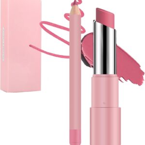 Genli Oil Balm, Hydrating Lip Balm & Matte Lipstick 2-in-1 Set - Waterproof Long-Lasting Lip Liner with Non-Stick Cup Technology, All-Day Moisturizing for Smooth Glossy Shine (07)