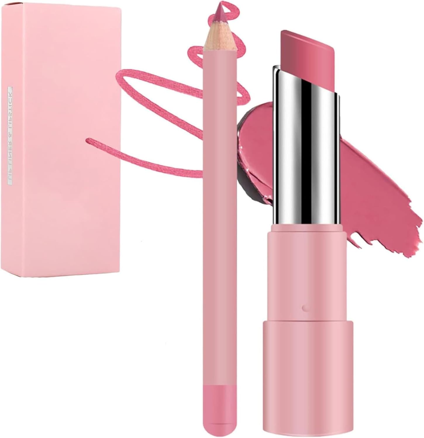 Genli Oil Balm, Hydrating Lip Balm & Matte Lipstick 2-in-1 Set - Waterproof Long-Lasting Lip Liner with Non-Stick Cup Technology, All-Day Moisturizing for Smooth Glossy Shine (07)