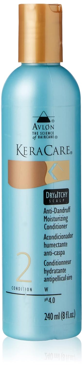 KeraCare Dry & Itchy Moisturizing Conditioner 8 oz - With Flax Seed Extract, Coconut Oil and Aloe Leaf Juice - Effective Against Dandruff, Seborrheic Dermatitis and Seborrhea