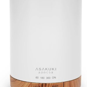 ASAKUKI 300ML Essential Oil Diffuser, Quiet 5-in-1 Premium Humidifier, Home Fragrance Aroma Diffuser with 7 LED Color Changing Light and Auto-Off Switch -Light Brown