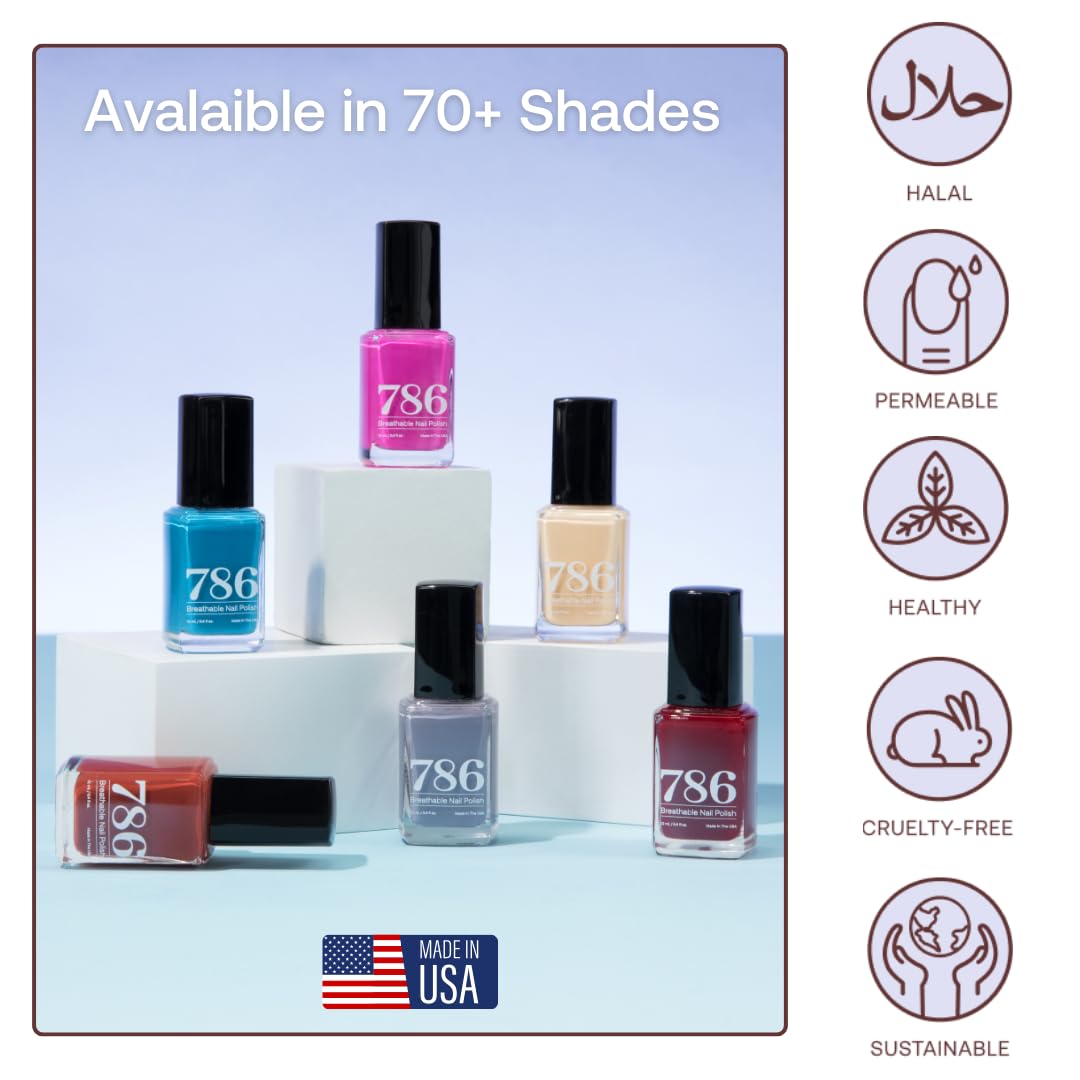 786 Cosmetics Breathable Nail Polish - Vegan Nail Polish, Cruelty-Free, Healthy, Halal Nail Polish, Fast-Drying Nail Polish (Zhangye) - Image 3