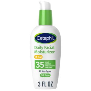 Cetaphil Face Moisturizer, Daily Oil Free Facial Moisturizer with SPF 35, For Dry or Oily Combination Sensitive Skin, Fragrance Free Face Lotion