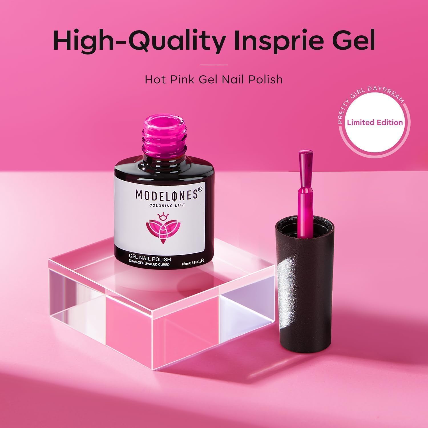 Modelones Gel Nail Polish, 15 ML Hot Pink Bright Nail Polish Soak Off Led Neon Pink Summer Polish Nail Art Design Coachella Music Festival LGBT Salon DIY Gel Manicure for Women Girl - Image 9