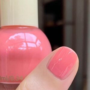 Coral Pink Nail Polish, Jelly Pink Air Dry Nail Polish, Pink Fingernail Polish for Women Girls, Translucent Jelly Pink Nail Polish Long Wear for Starter Manicure Salon Nail Art, 10ML