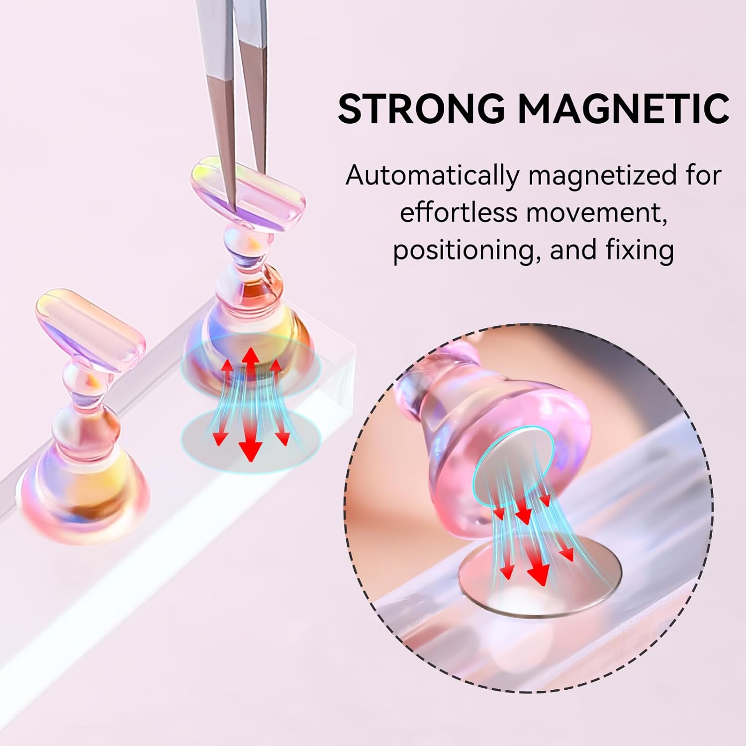 Makartt Nail Stand for Press On Nails Display Practice Art Magnetic Fake Nail Holder for Painting Nails Stand for False Nail Designs with Reusable Putty for Home DIY Beginner Salon Supplies - Image 3