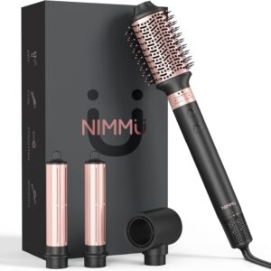Nimmu Hair Dryer Brush with 120,000 RPM High-Speed Negative Ionic Blow Dryer Brush Fast Drying, Multi Hair Styler Curlers, Professional Hot Air Styler for Curling Volumizing Straightening Styling