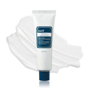 DearKlairs Rich Moist Soothing Cream 80ml, Repair Skin Barrier, Sensitive Skin, Hypoallergenic, Centella Asiatica, Ceramide, Moisturizer, Full Hydration, Non-sticky texture, Korean Moisturizer