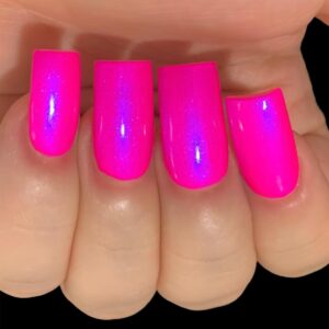 Barbee On The Glow - Neon Pink Blue NEON Glow Pop Collection MultiColor Shifting: Mylar Oil Slick Indie Nail Polish
