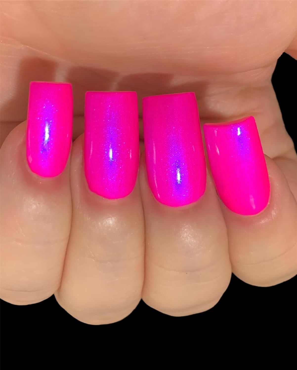 Barbee On The Glow - Neon Pink Blue NEON Glow Pop Collection MultiColor Shifting: Mylar Oil Slick Indie Nail Polish
