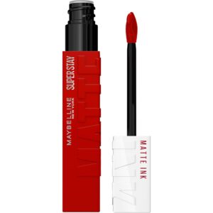 Maybelline Super Stay Matte Ink Liquid Lipstick Makeup, Long Lasting High Impact Color, Up to 16H Wear, Exhilarator, Ruby Red, 1 Count, Packaging May Vary
