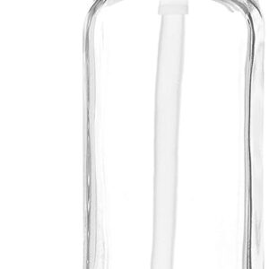 Rail19 French Vessel Glass Soap Dispenser with Metal Pump - Refillable Hand Soap, Lotion & Sanitizer for Sinks and Small Countertops, 8.5oz (Cali Black)