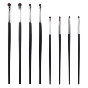 8Pcs Eye Makeup Brush Sets Mini Smudge Brush for Eyeliner Eyeshadow Brushes Eyeliner Brushes for Powder Gel Cream Liquid Concealer brush Eyeliner Blending Corner Highlighter Soft Natural Pony Hair