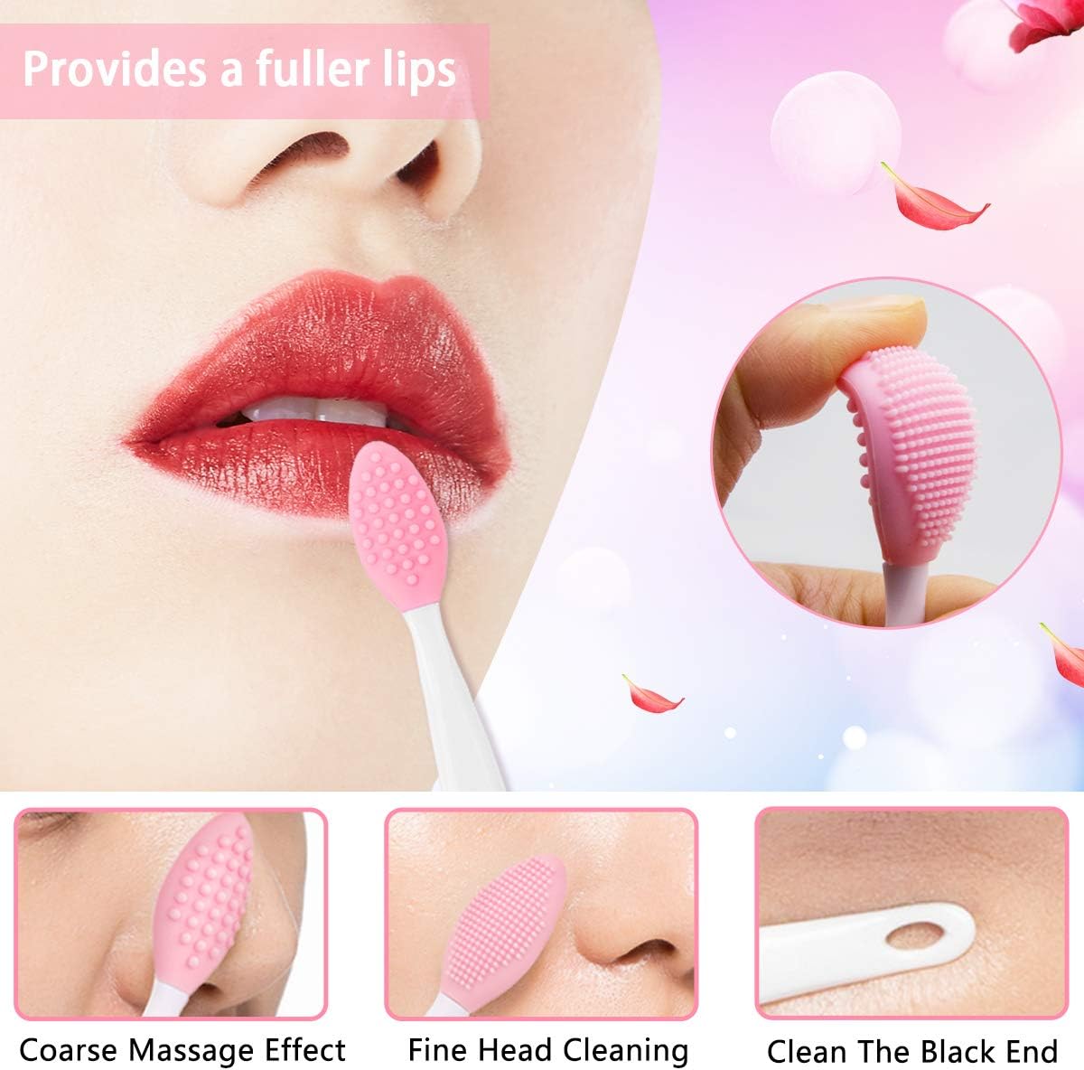 5PCS Silicone Scrubber Set, Lip & Face Cleansing Brush and 2PCS Exfoliating Face Brush for Men & Women - Image 4