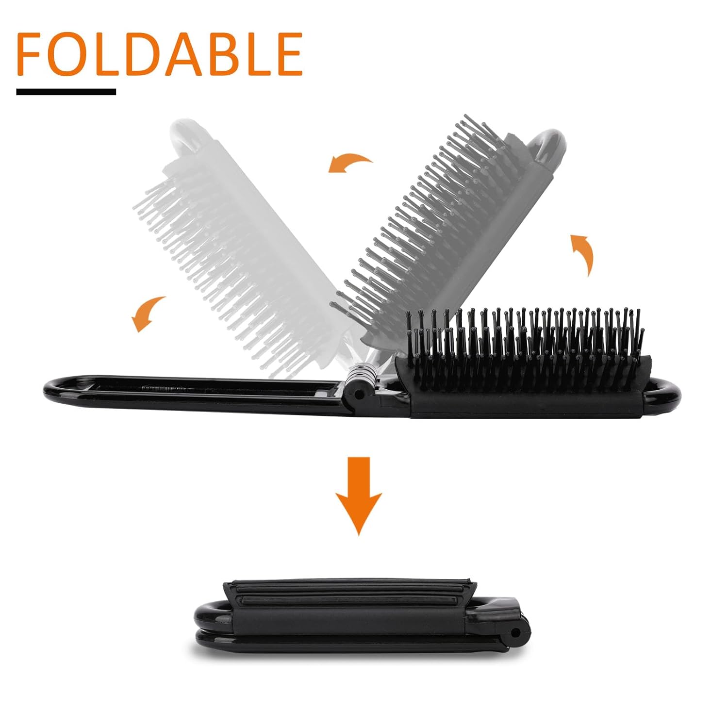 Travel Hair Brush with Mirror and Massage Comb - 2 Pack Foldable Compact Hair Styling Tools for Women and Men - Image 6