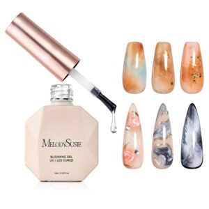 MelodySusie Clear Blooming Gel for Nail Design, Marble Watercolor UV Gel Nail Polish, Spreading Effect Sheer Painting Gel Nail Art Supplies, Nail Salon Manicure at Home for Women, 0.53 Fl Oz