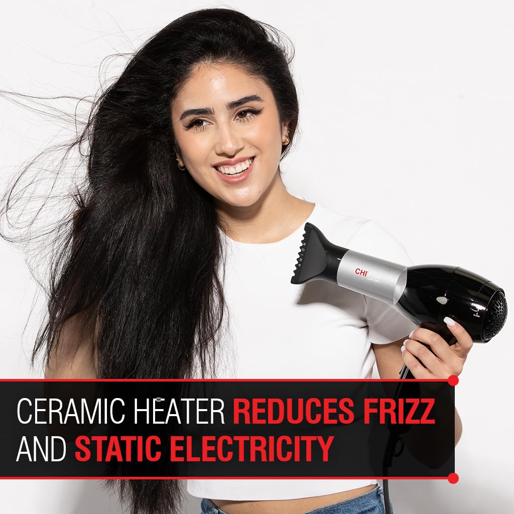 CHI Pro Hair Dryer, Ceramic Heater Reduces Frizz & Static Electricity, Helps Dry Hair Faster & Promotes Moisture & Shine - Image 2