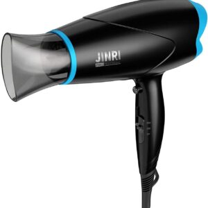 JINRI Hair Dryer, Lightweight Ceramic Negative Ion Hair Dryer with 2 Speed Settings, 6ft Power Cord, Hanging Loop, Removable Air Filter