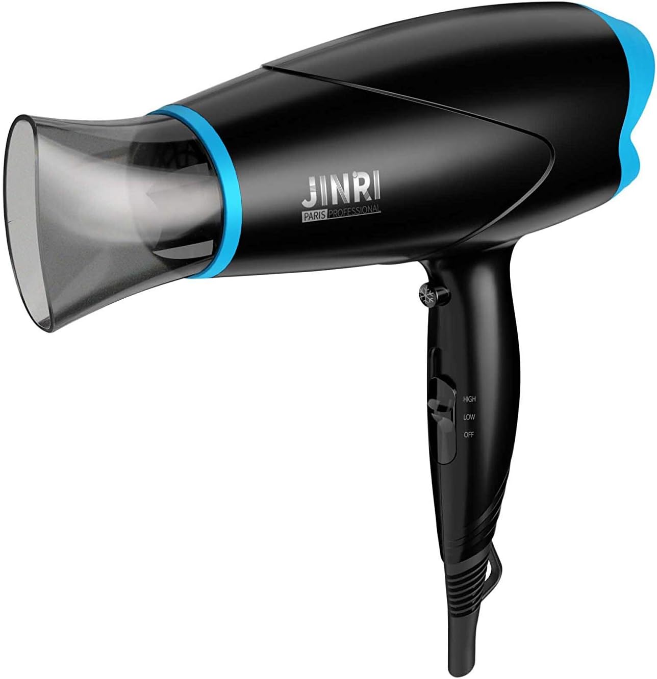 JINRI Hair Dryer, Lightweight Ceramic Negative Ion Hair Dryer with 2 Speed Settings, 6ft Power Cord, Hanging Loop, Removable Air Filter