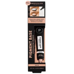 Profusion Cosmetics Pigment Base Eyeshadow Primer, Achieve Stunning and Eye Catching Makeup Looks With Premium Beauty Tool, (White)