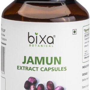 bixa BOTANICAL Jamun Extract Capsule (Black Plum) (Eugenia Jambolana) | Herbal Supplement | Supports Proper Digestion (60 Count (Pack of 1))