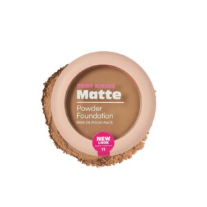 Ruby Kisses Matte Powder Foundation, Mocha, Unisex, 8 Shades, Sponge & Mirror Included, Full Coverage, Versatile Pressed Powder Finisher