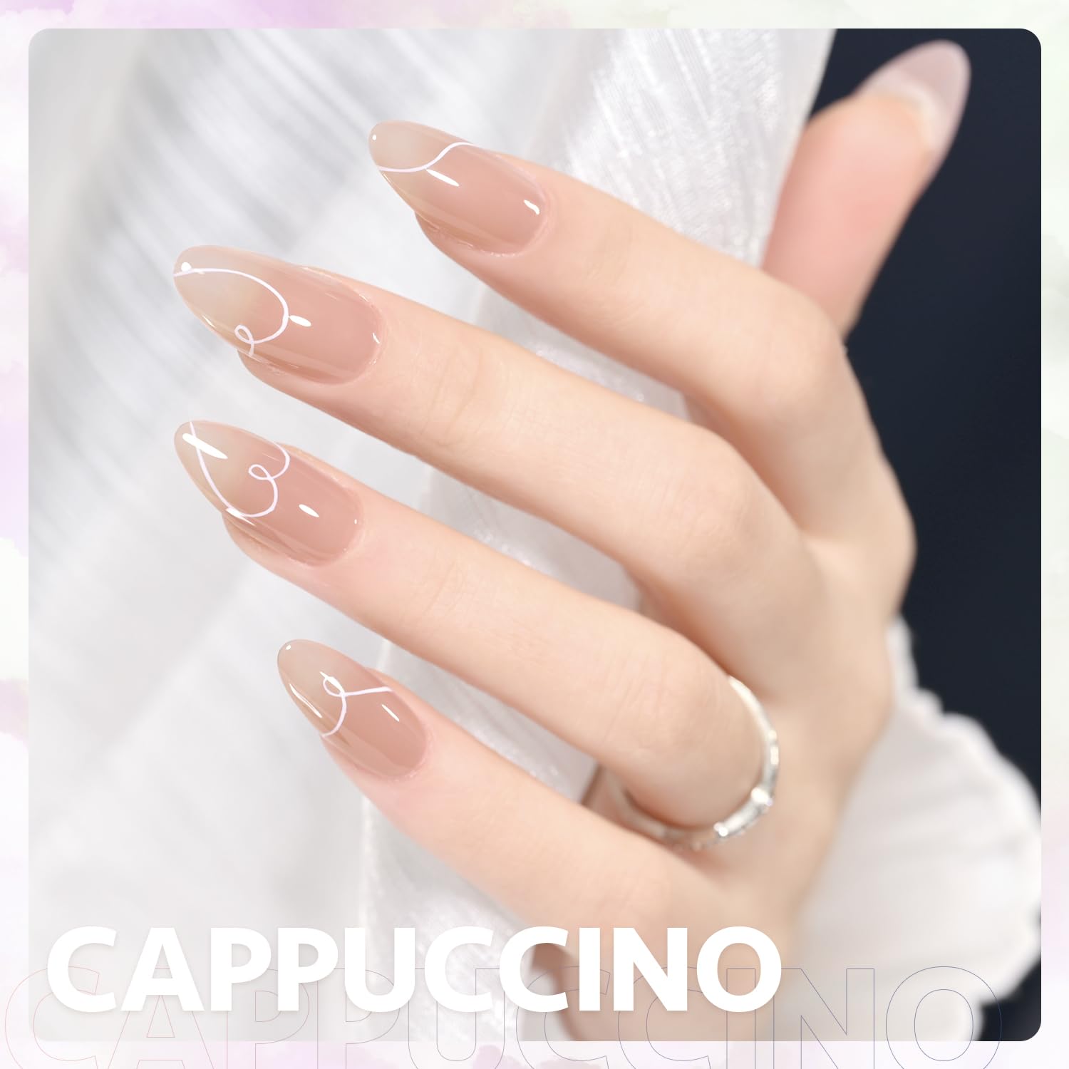 GAOY Jelly Nude Gel Nail Polish, 16ml Sheer Light Brown Translucent Soak Off Gel Polish, UV Light Cure for Nail Art DIY, 1535 Cappuccino - Image 3