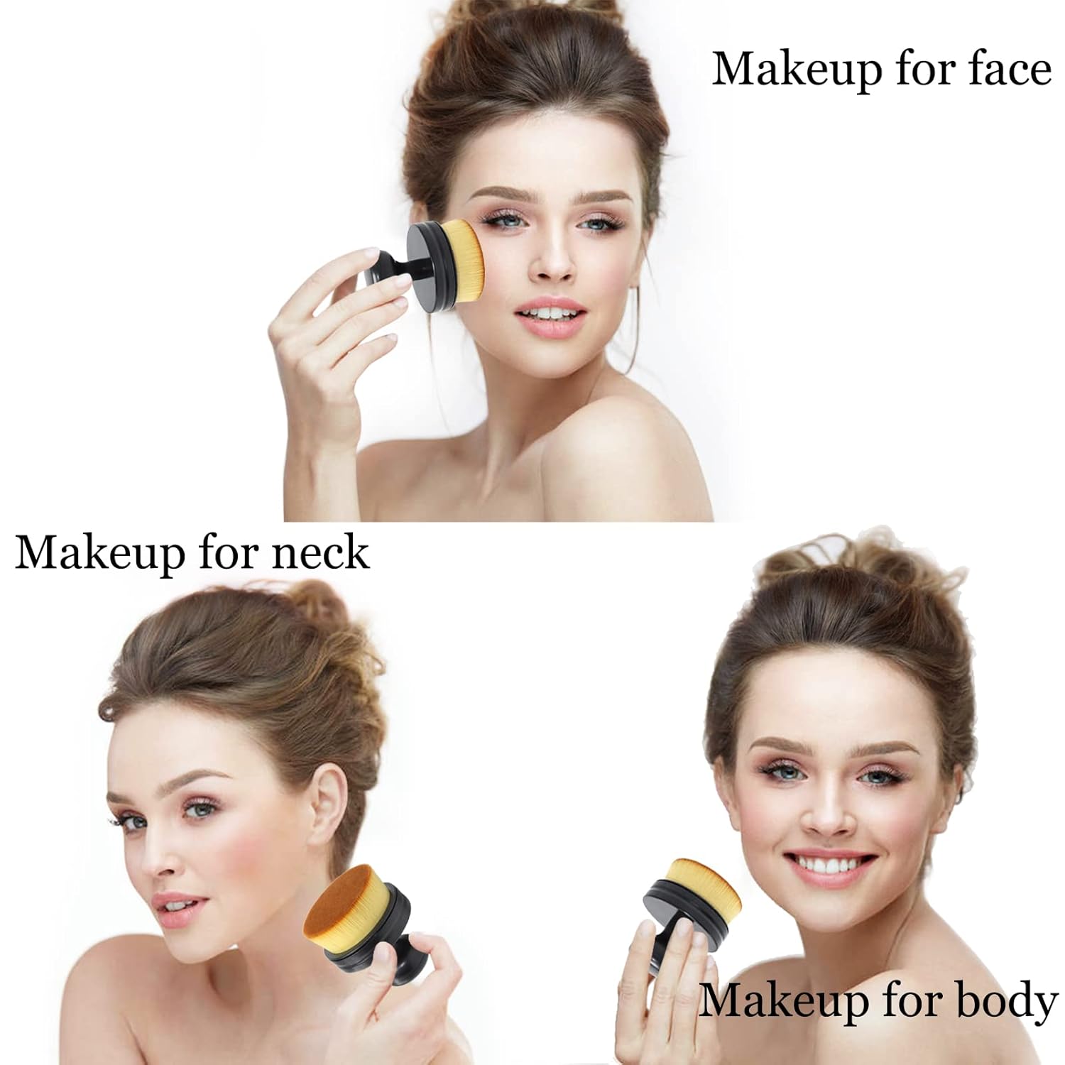 Falliny Makeup Brush, Large Full Coverage Self Tanner Foundation Brushes Travel Kabuki Powder Brush for Face Body, Blending Liquid, Bronzer,Sunscreen,Cream or Flawless Powder Cosmetics - Image 5