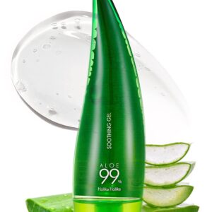 Holika Holika Aloe 99% Soothing Gel, 8.5 Ounce, 250ml - No Sticky 99% Aloe Vera Sunburn Relief - Moisturizing, Fast Absorbing for Face, Skin, Body&Hair