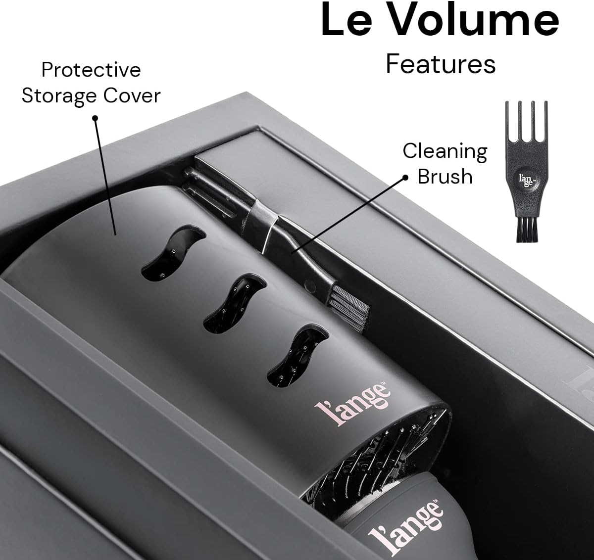 L'ANGE HAIR Le Volume 2-in-1 Titanium Blow Dryer Brush | Hot Air Brush in One with Oval Barrel | Hair Styler for Smooth, Frizz-Free Results for All Hair Types (Black - 60mm) - Image 6