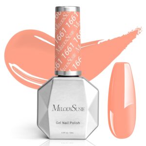 MelodySusie Orange Gel Nail Polish, Coral Orange 0.5 fl oz Soak Off UV LED Creamy Orange Gel Polish Christmas Gift for Women Nail Art Manicure Salon DIY Nail Design Decoration at Home-1661