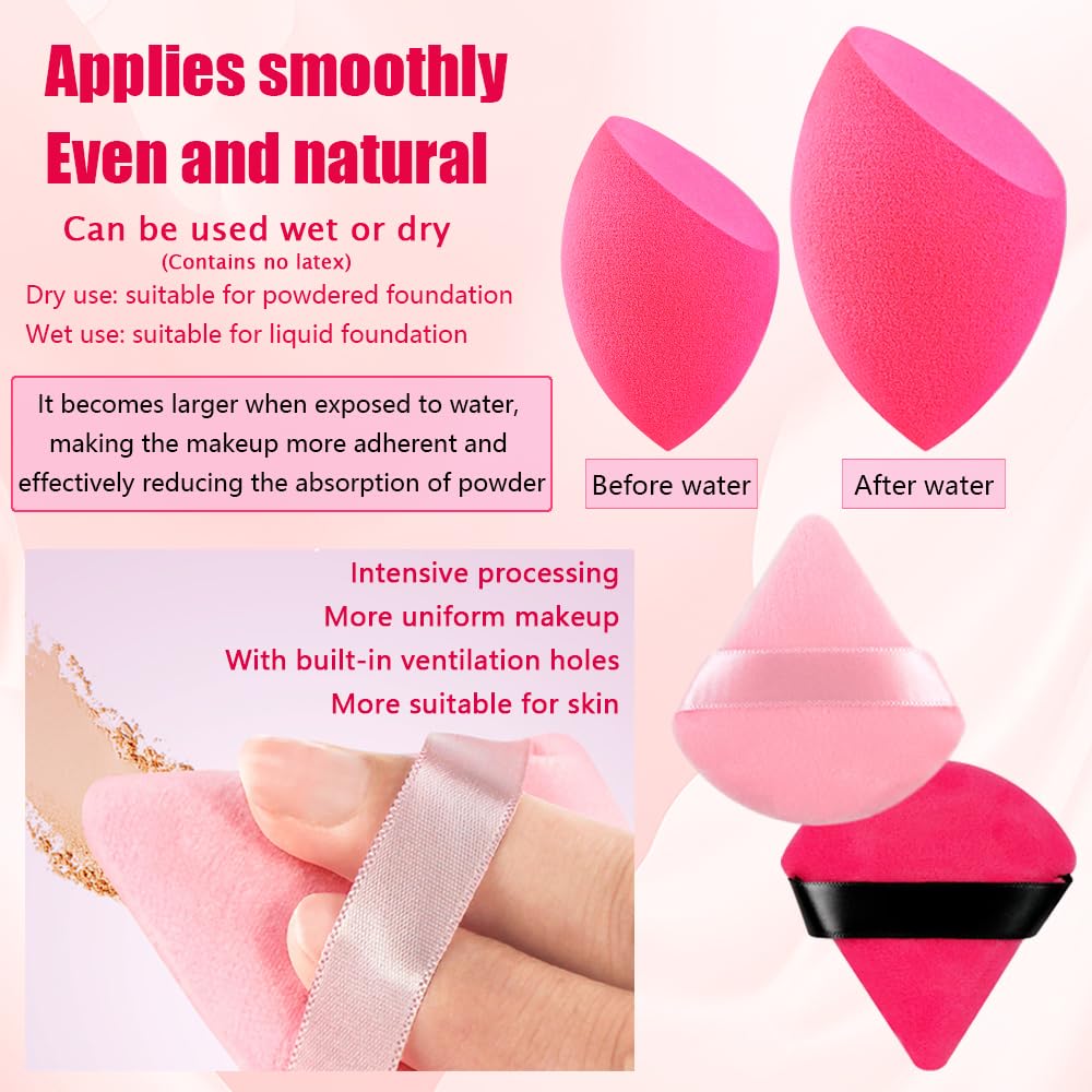 33PCS Makeup Foundation Brushes Tool Set with Sponges, Eyelash Curlers, Powder Puffs, Silicone Washing Bowls, Eye Aids, Nano Spray Bottles, Exfoliating Face Brushes, Eyebrow Trimming, Storage Bag - Image 4