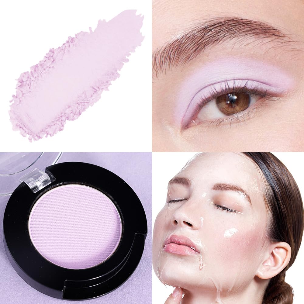 Monochrome Matte Eyeshadow Makeup Palette, Highly Pigmented Light Purple Eyeshadow Palette, Matte Pressed Powder Eye shadow Makeup, Single Vegan Eye Shadow, Daily Evening Women Girls Eyeshadow Gift12# - Image 3
