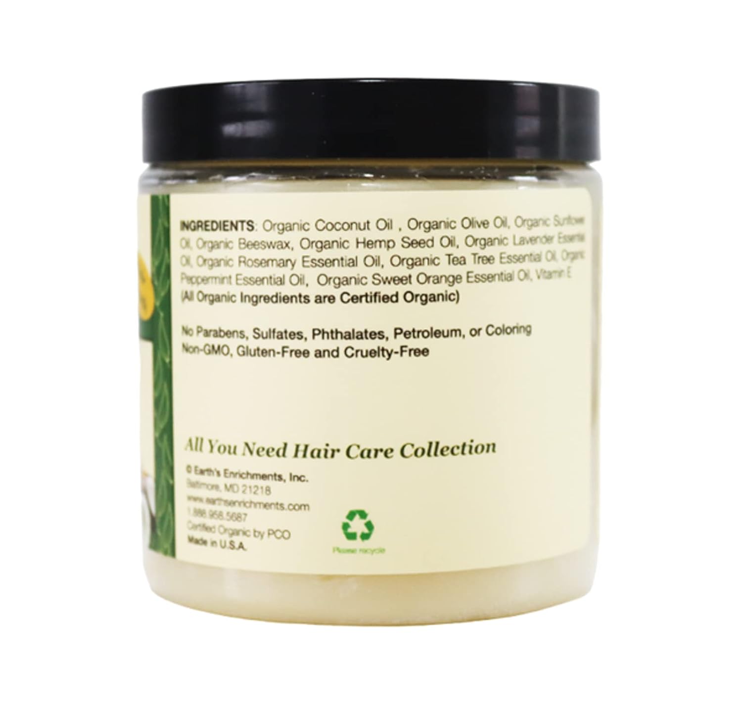 Earth's Enrichments Organic Pomade - Hair Food for Growth, Contains Tea Tree, Rosemary, Lavender Oil, Natural Hair Grease for Thick, Straight, Curly, Wavy, Thin Hair, Women, Men, Kids, USDA, 8oz - Image 5