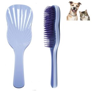 Soft Bristle Puppy Brush for Small Dogs - Gentle Grooming Brush for Shih Tzu, Yorkie, Maltese & Maltipoo. Effective Dog Hair Remover for Tangles & Shedding (Purple)