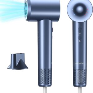 Hair Dryer, Ionic Blow Dryer, Professional High-Speed Hairdryer with 150,000 RPM Motor for Fast Drying, 5 Temps/3 Speeds Lightweight Hairdryer with Magnetic Nozzle for Home Travel Women Man