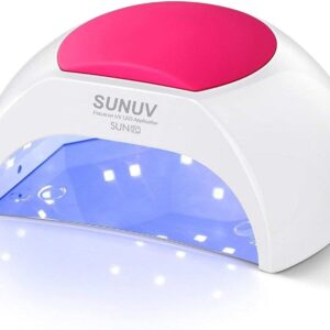 SUNUV SUN2C 48W UV Light for Nails, UV LED Nail Lamp with 4 Timer Settings, Curing Lights Compatible with All Gel Polish Rose