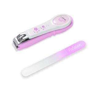 PAFASON Baby Safety Nail Clipper with Nail Catcher and Baby Glass Nail File, Czech Float Glass, Stainless Steel, Ideal Shower Gift for Young Children, Infant, Newborns, Babies,Toddlers