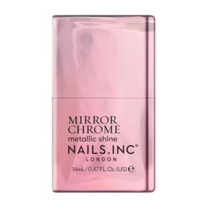 Nails Inc You're Being Chromatic, Pink, Metallic Mirror Chrome, No Chip, Long Lasting, Quick Dry, Air Dry, Professional Manicures & Pedicures, Fingernails & Toenails, Vegan Nail Polish, 0.47 Fl Oz