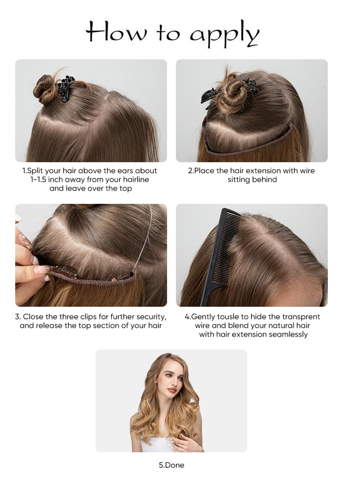 Sarla 18 Inch Wavy Curly Dirty Blonde Highlight Synthetic Hair Extensions Adjustable Headband - Image 6