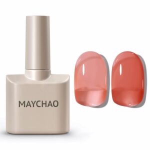 MAYCHAO Jelly Gel Nail Polish 1Pc Transparent Pomegranate Nail Polish 15ML Soak Off UV LED Nail Gel Polish Nail Art Starter Manicure Salon DIY at Home