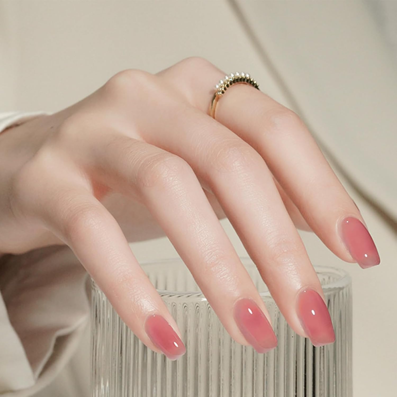 Air Dry Clear Pink Nail Polish - Jelly Gel Polish for Long Lasting DIY Manicure, 12ML - Image 7
