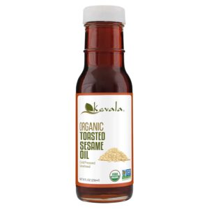 Kevala Organic Toasted Sesame Oil – 8 oz – 236 ml – Cold Pressed – Cooking Oil – Roasted Sesame Seeds - Unrefined