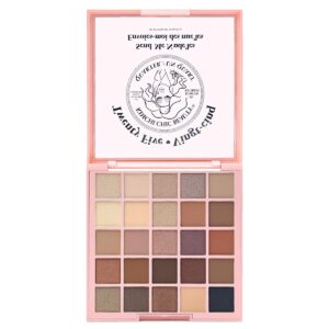 Kimchi Chic Twenty Five Eyeshadow Palette - 25 Shimmer & Matte Shades for Day to Night Looks, Cruelty Free & Vegan Send Me Nude'Les 0.5 oz