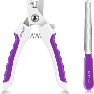OneCut 6" Dog Nail Clippers for Small, Medium and Large Breed Professional Pet Nail Trimmers -Suitable for Cats, Rabbits and Guinea Pigs with Safety Guard to Avoid Over Cutting (Purple)
