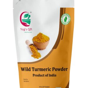 100% Pure Wild Turmeric Powder For Face | 8 Oz (227 grams) | Kasturi Manjal | Curcuma Aromatica | Amba haldi | Promotes Glowing Skin | By Yogi's Gift®
