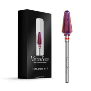 MelodySusie Professional Tornado Nail Drill Bits, 3/32'' Carbide Tungsten Multi-function Bits, Suitable for Manicure Pedicure Cuticle Gel Polishing, Salon Bits, Purple, Series Bit-X, Fine