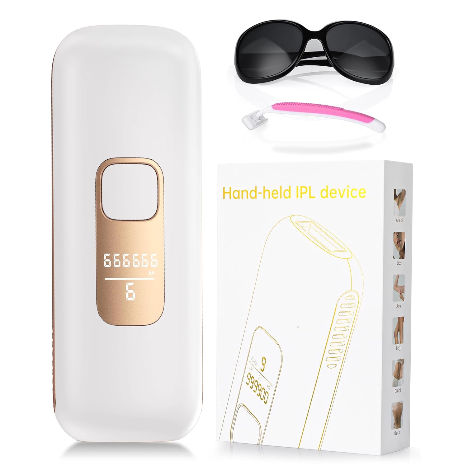 Aopvui Laser Hair Removal, 3-in-1 Upgraded 999,900 Flashes IPL Permanent Hair Removal Device for Women Men, at-Home Hair Remover Epilators for Face Arms Legs Armpits Bikini with 2 Mode 9 Energy Levels